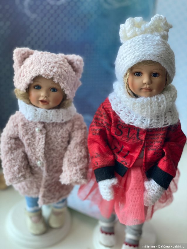 Фарфоровые девочки Марлен и Милли на зимней прогулке . Автор Gabriele Muller (фото 3)