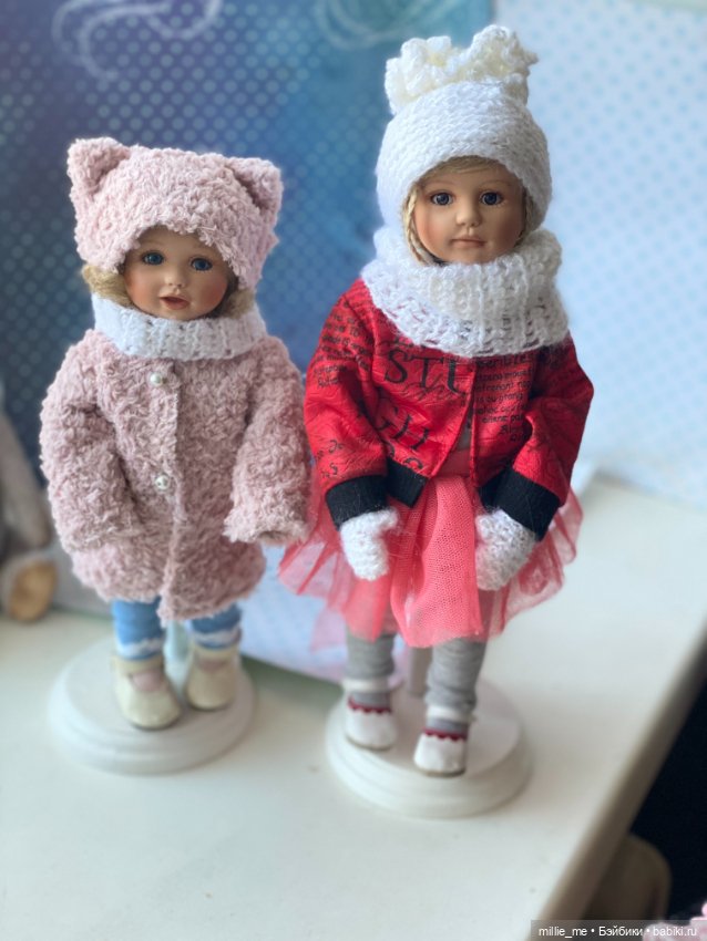 Фарфоровые девочки Марлен и Милли на зимней прогулке . Автор Gabriele Muller (фото 4)