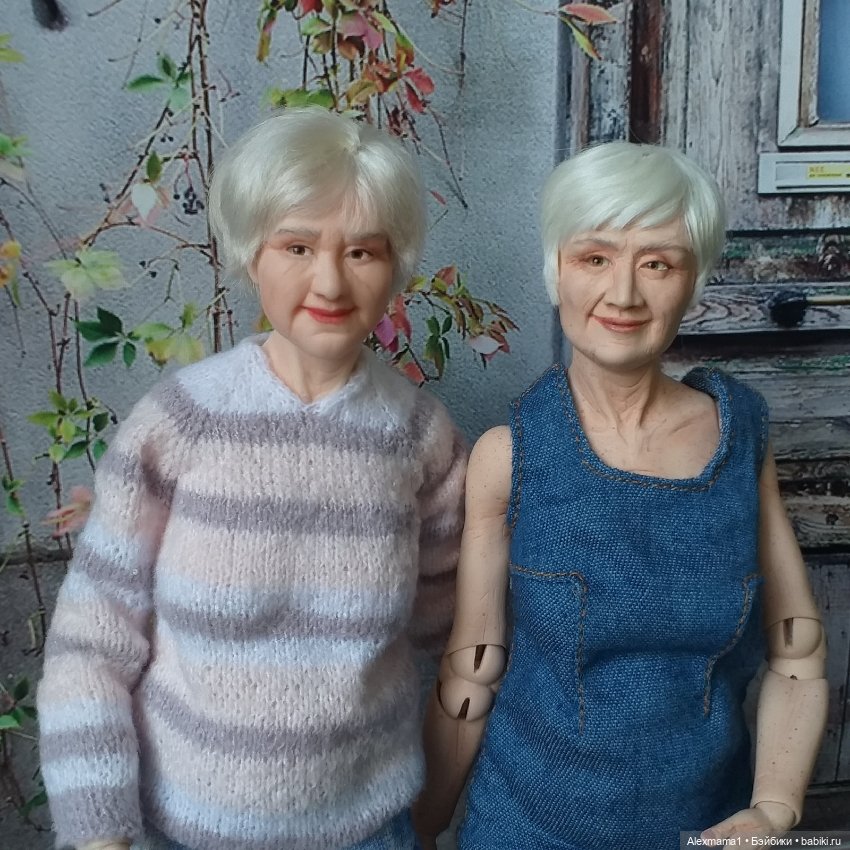 Авторская шарнирная кукла бабушка Татьяна 24 см от Александры Соцковой