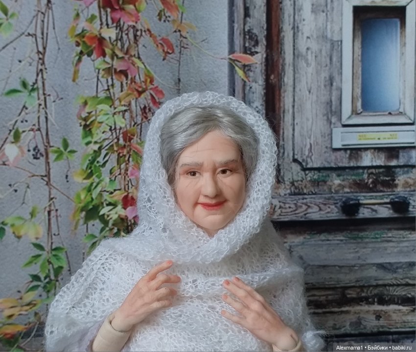 Авторская шарнирная кукла бабушка Татьяна 24 см от Александры Соцковой