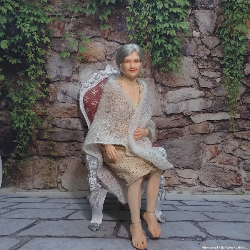 Авторская шарнирная кукла бабушка Татьяна 24 см от Александры Соцковой