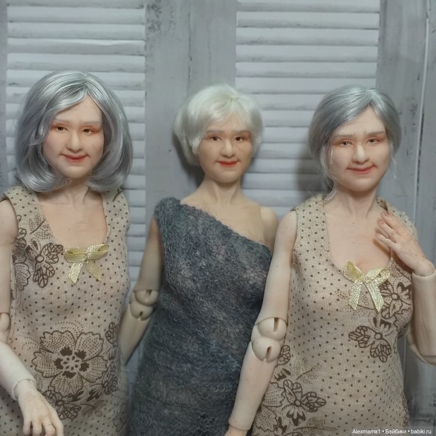 Авторская шарнирная кукла бабушка Татьяна 24 см от Александры Соцковой