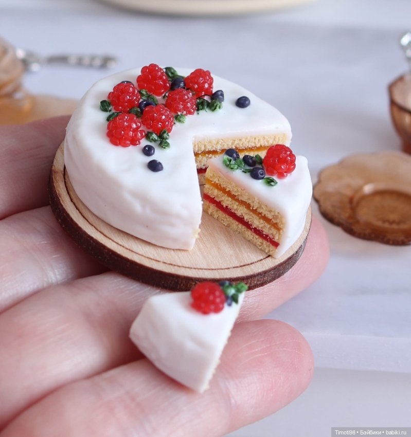 Мой полимерный тортик — Кукольная миниатюра своими руками: еда (фото 4)