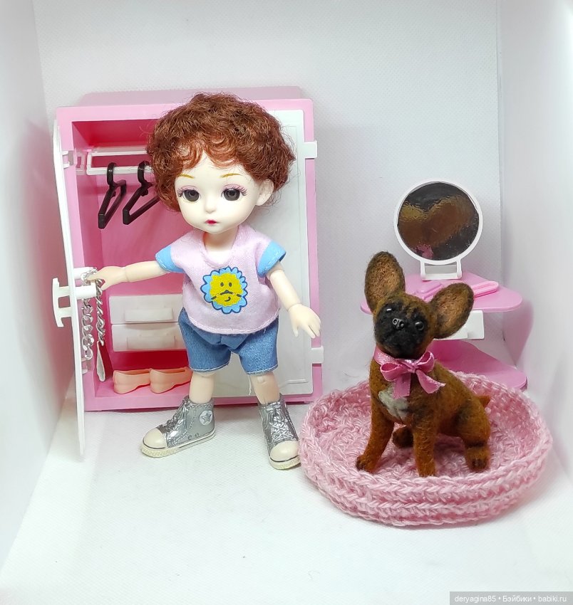 Бульдожка — Валяные игрушки из шерсти: сухое валяние (фото 2)