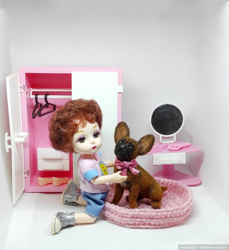 Бульдожка — Валяные игрушки из шерсти: сухое валяние (фото 8)