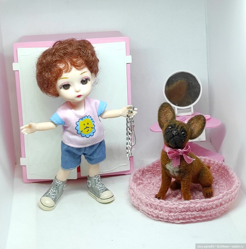 Бульдожка — Валяные игрушки из шерсти: сухое валяние (фото 3)