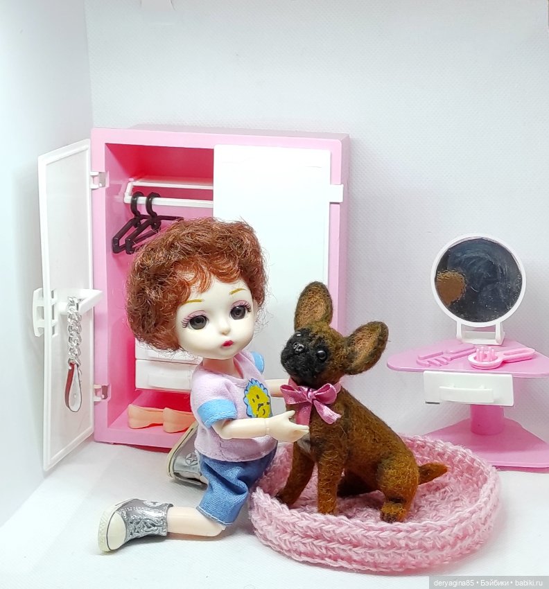 Бульдожка — Валяные игрушки из шерсти: сухое валяние (фото 9)