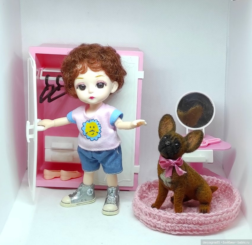 Бульдожка — Валяные игрушки из шерсти: сухое валяние (фото 6)