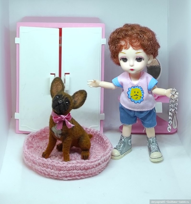 Бульдожка — Валяные игрушки из шерсти: сухое валяние (фото 4)