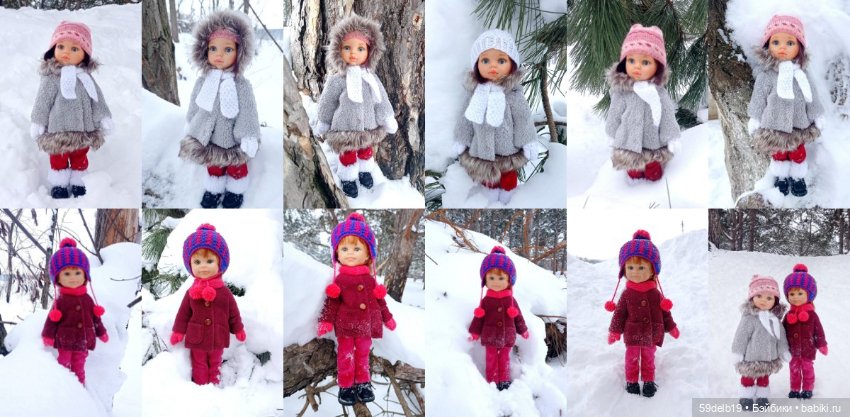 Две паолочки подружки в снежном лесу