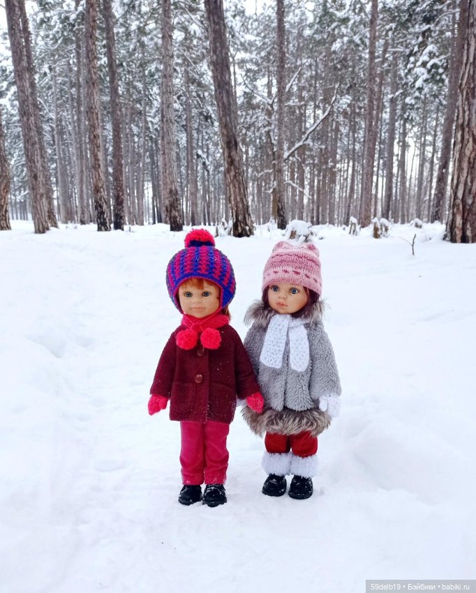 Две паолочки подружки в снежном лесу (фото 7)