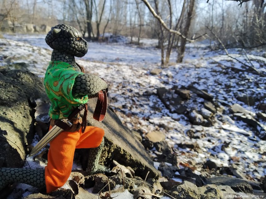 Большая серая ящерица — Авторские куклы ручной работы: текстильные (фото 4)