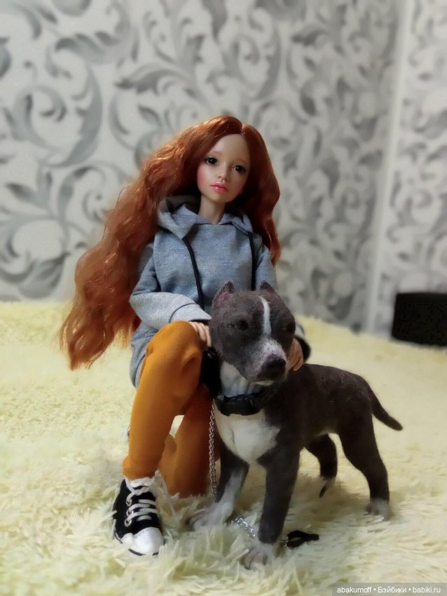 Американский стафф — Валяные игрушки из шерсти: сухое валяние (фото 5)