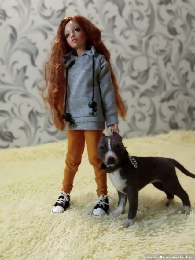 Американский стафф — Валяные игрушки из шерсти: сухое валяние (фото 3)