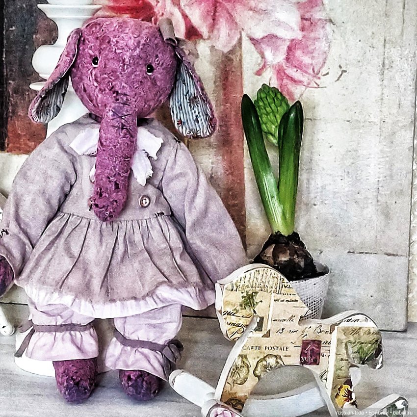 Лиловый слоник — Авторские мишки Тедди и друзья: фото (фото 5)