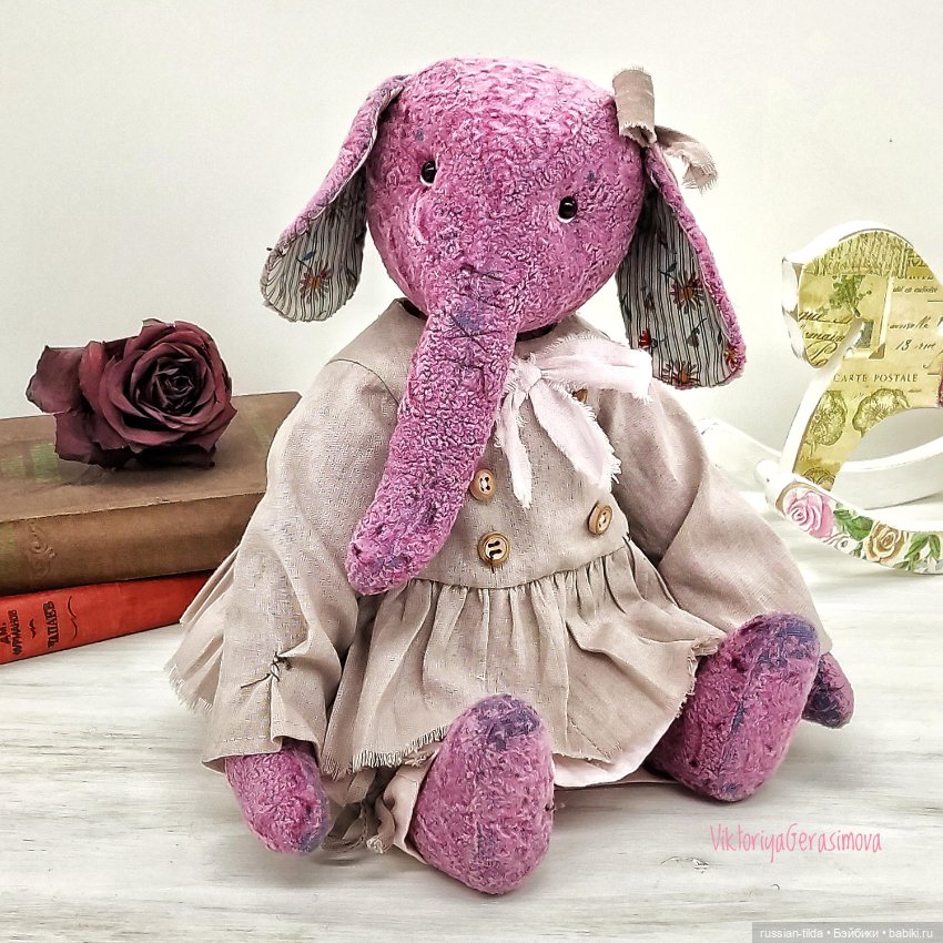 Лиловый слоник — Авторские мишки Тедди и друзья: фото (фото 3)
