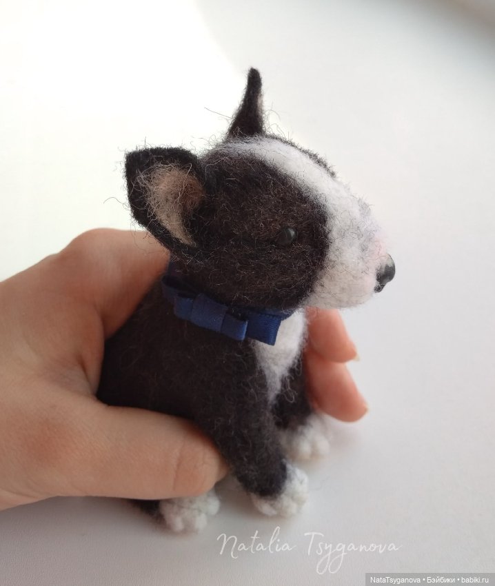 Бультерьер — Валяные игрушки из шерсти: сухое валяние (фото 2)