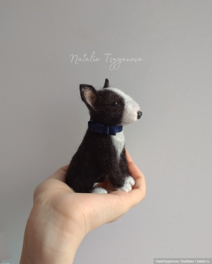 Бультерьер — Валяные игрушки из шерсти: сухое валяние