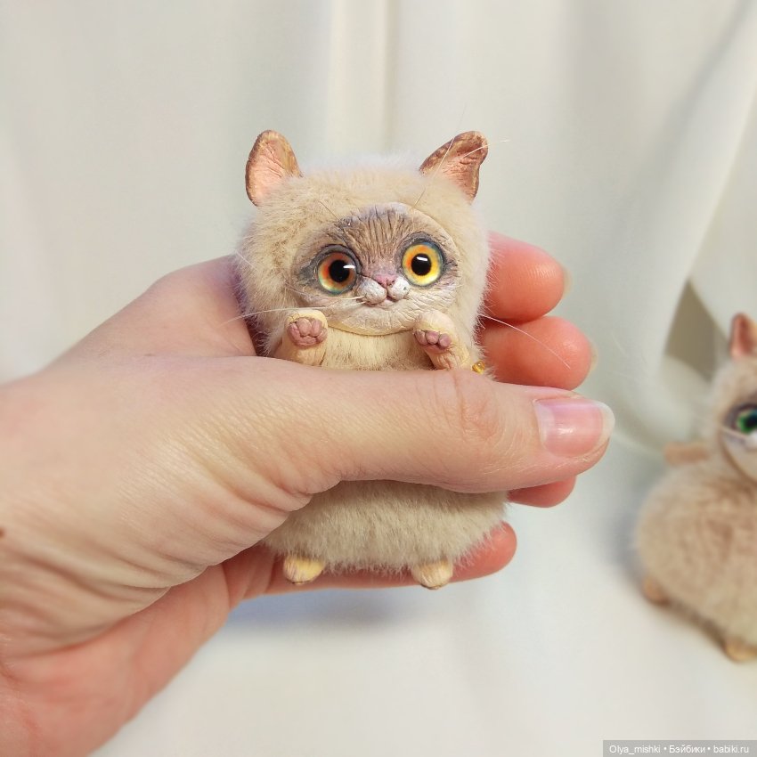 Парочка пухлых котиков — Лепка авторских игрушек и папье (фото 5)