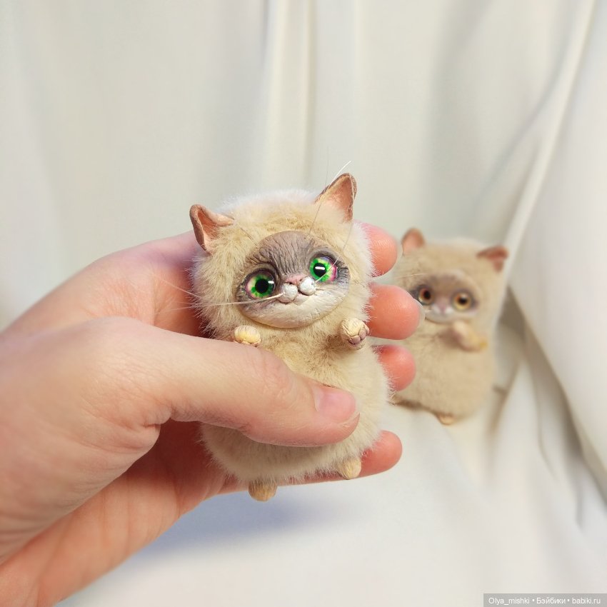 Парочка пухлых котиков — Лепка авторских игрушек и папье (фото 4)