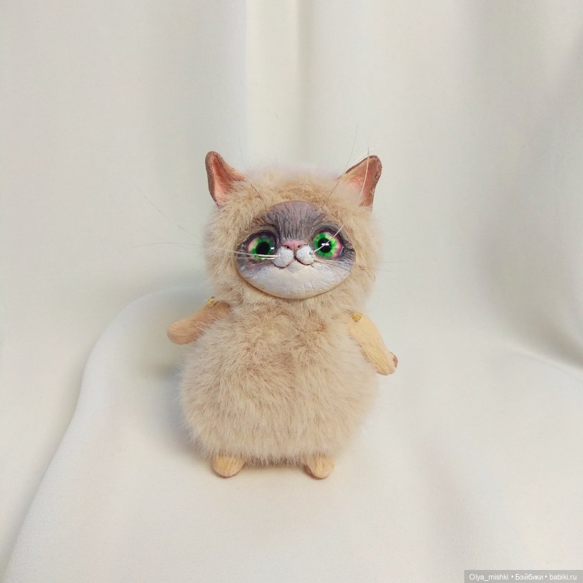 Парочка пухлых котиков — Лепка авторских игрушек и папье (фото 7)