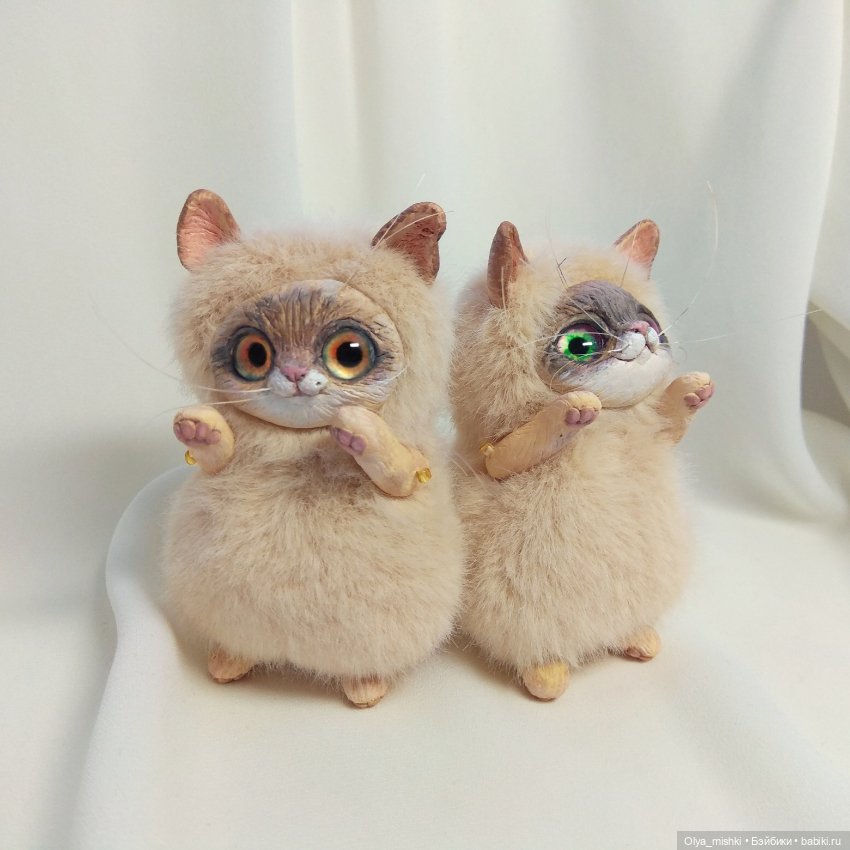 Парочка пухлых котиков — Лепка авторских игрушек и папье (фото 8)