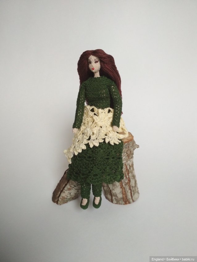 Мисс в зелёном — Авторские вязаные куклы: интерьерные (фото 4)
