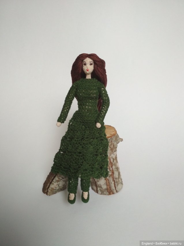 Мисс в зелёном — Авторские вязаные куклы: интерьерные (фото 3)