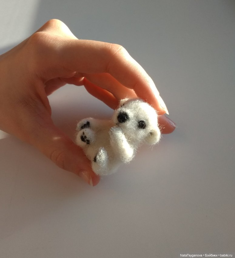 Северный медвежонок — Валяные игрушки из шерсти: сухое валяние