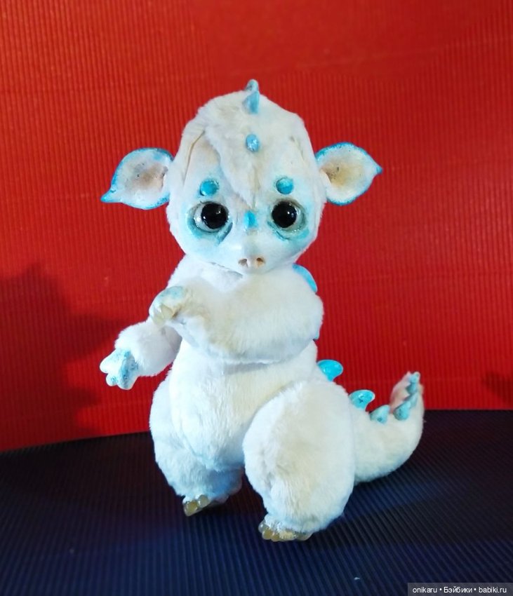 Дракончик — Игрушки в смешанной технике (мех и глина): Арт