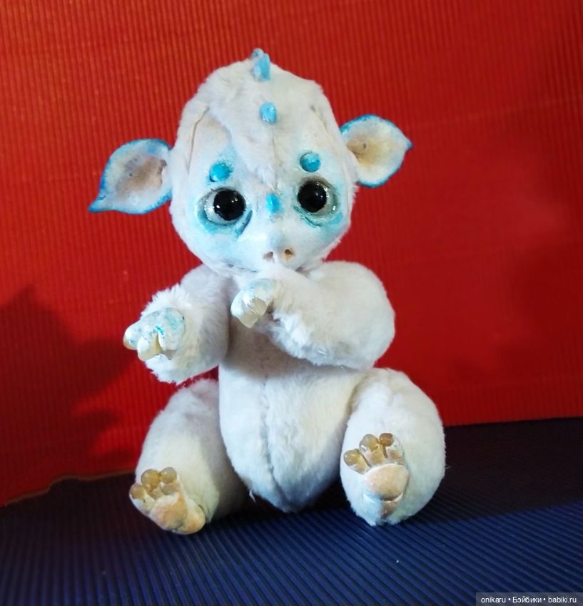 Дракончик — Игрушки в смешанной технике (мех и глина): Арт