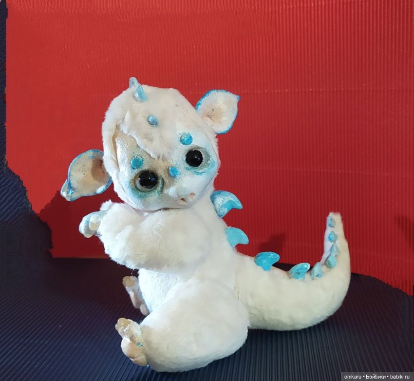 Дракончик — Игрушки в смешанной технике (мех и глина): Арт