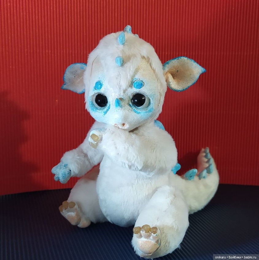 Дракончик — Игрушки в смешанной технике (мех и глина): Арт