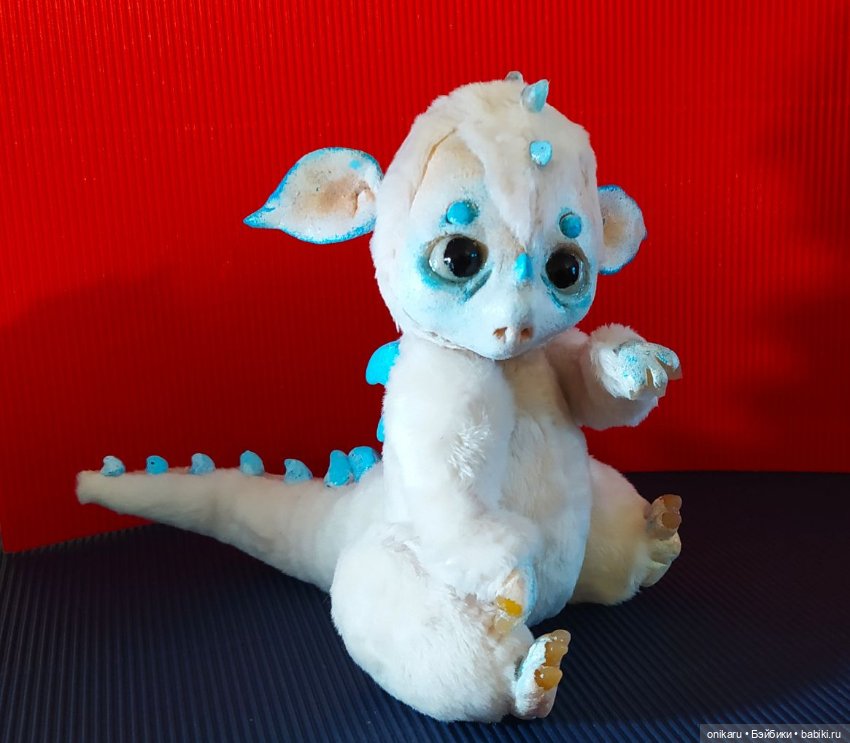 Дракончик — Игрушки в смешанной технике (мех и глина): Арт