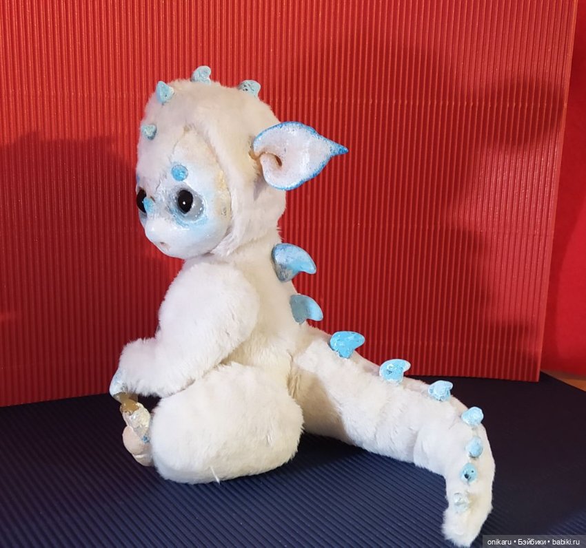 Дракончик — Игрушки в смешанной технике (мех и глина): Арт