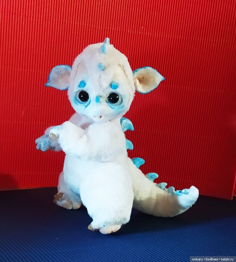 Дракончик — Игрушки в смешанной технике (мех и глина): Арт