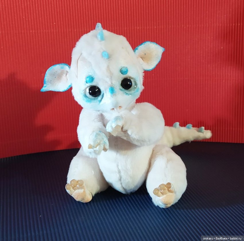 Дракончик — Игрушки в смешанной технике (мех и глина): Арт