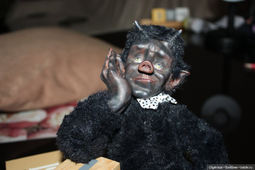 Чëрт-мечтатель — Игрушки в смешанной технике (мех и глина): Арт (фото 2)