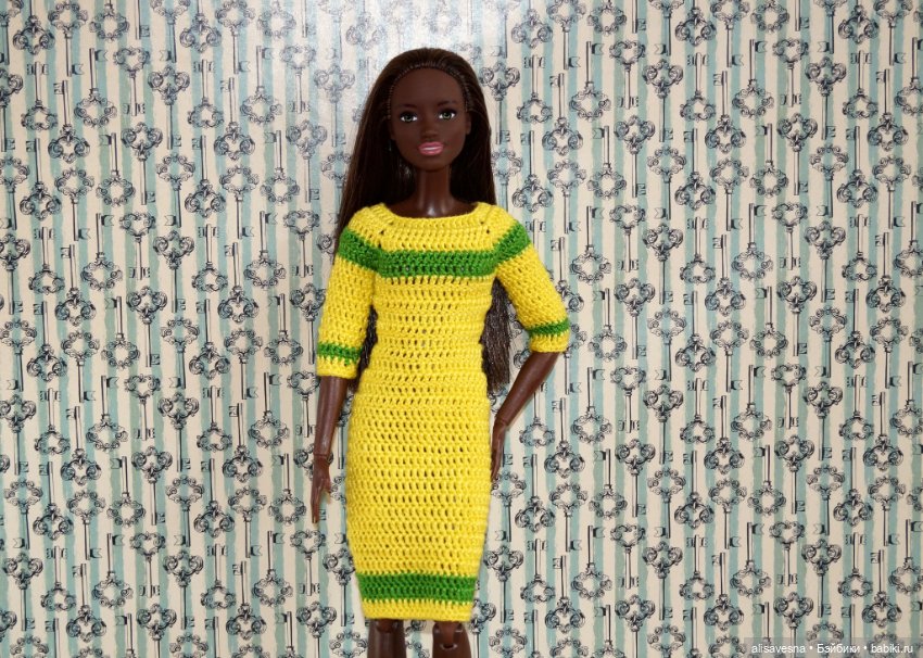 Весенняя лимонная коллекция платьев на Барби (фото 4)