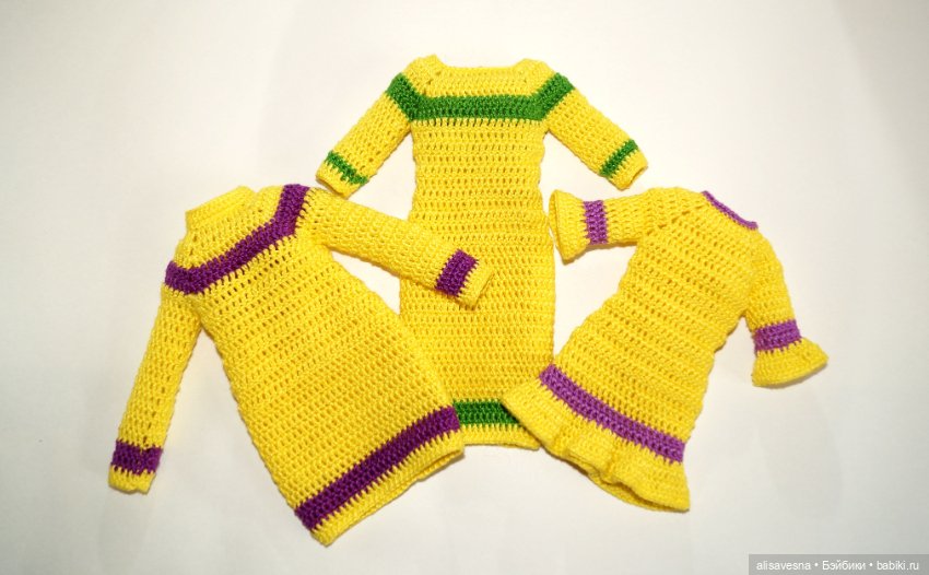 Весенняя лимонная коллекция платьев на Барби (фото 6)