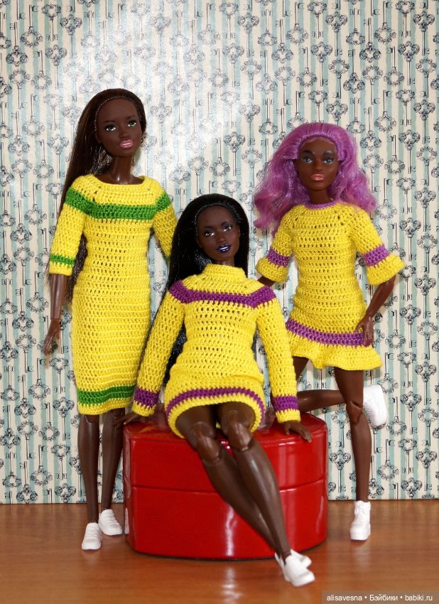 Весенняя лимонная коллекция платьев на Барби (фото 2)