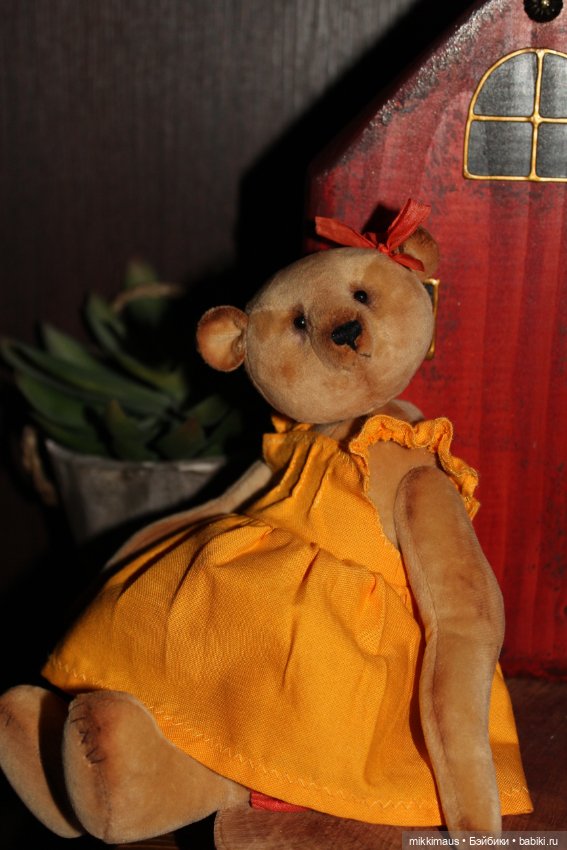 Мишка Глаша в деревенском стиле. Игрушки Глазуновой Анны (фото 9)