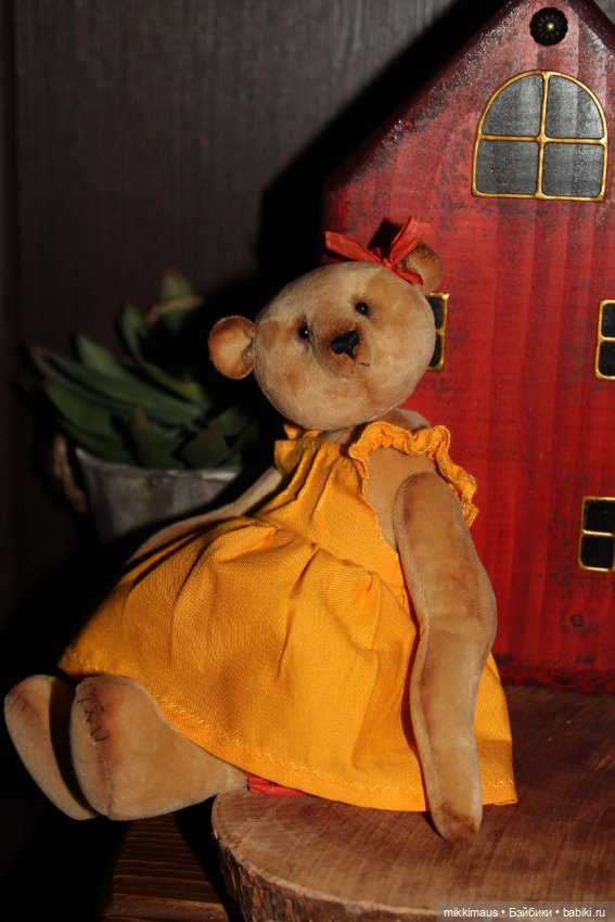 Мишка Глаша в деревенском стиле. Игрушки Глазуновой Анны