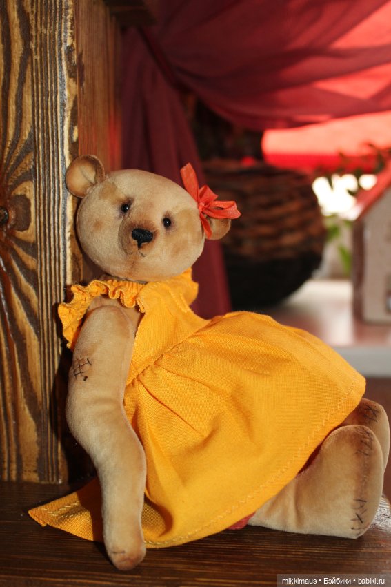 Мишка Глаша в деревенском стиле. Игрушки Глазуновой Анны (фото 2)
