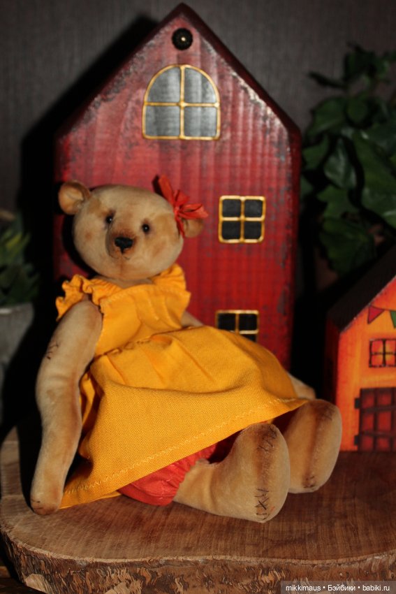 Мишка Глаша в деревенском стиле. Игрушки Глазуновой Анны (фото 4)