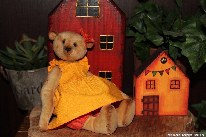 Мишка Глаша в деревенском стиле. Игрушки Глазуновой Анны (фото 3)