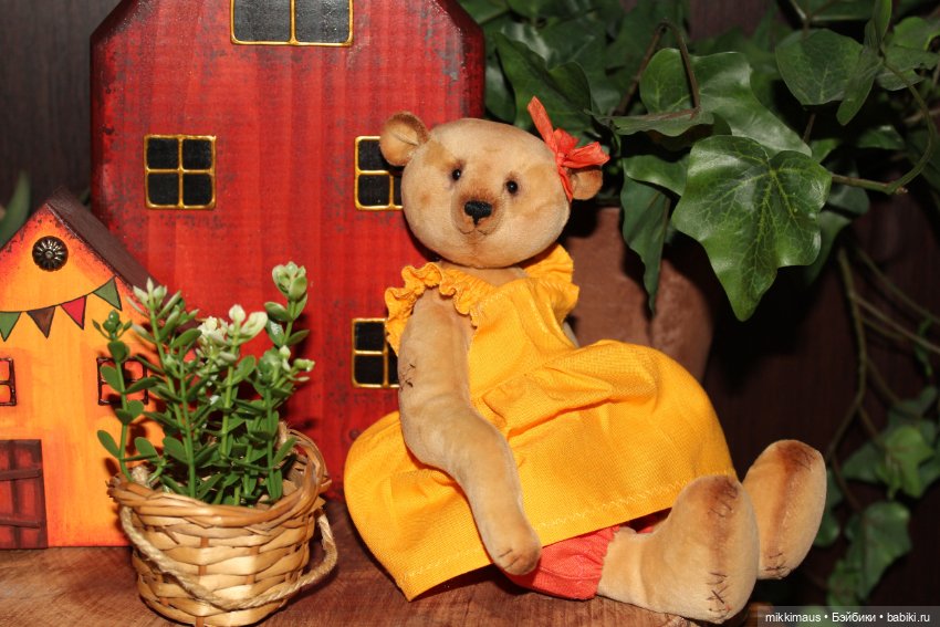 Мишка Глаша в деревенском стиле. Игрушки Глазуновой Анны