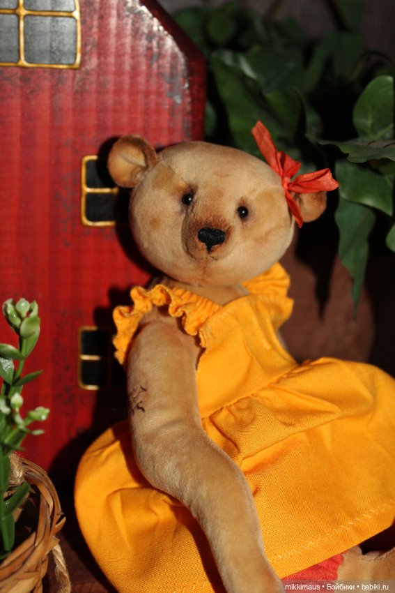 Мишка Глаша в деревенском стиле. Игрушки Глазуновой Анны