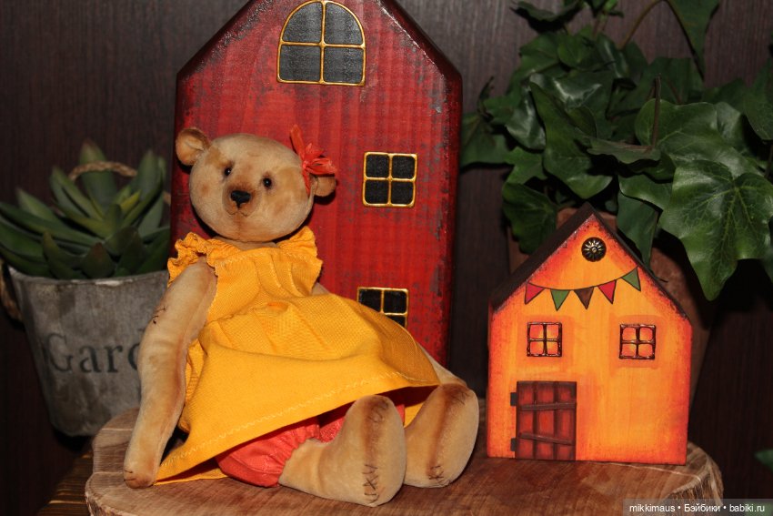 Мишка Глаша в деревенском стиле. Игрушки Глазуновой Анны (фото 5)