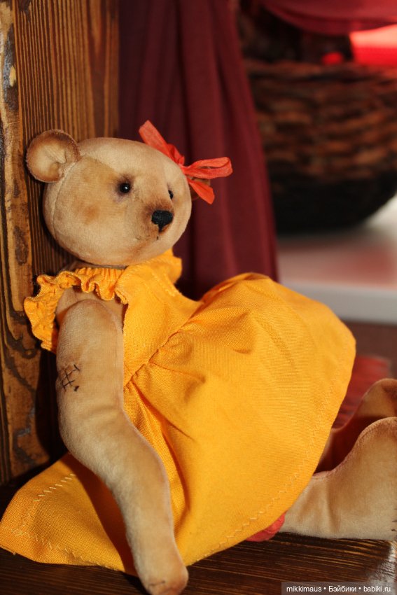 Мишка Глаша в деревенском стиле. Игрушки Глазуновой Анны